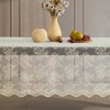 HLC.ME Jolene Floral Patterned Scalloped Tablecloth, Lace Fabric Table Cloth for Round Tables, Wrinkle Resistant - 3 of 4