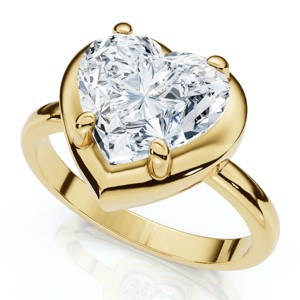 Pompeii3 Certified 2 1/2Ct Heart Diamond Button Engagement Ring 14k Gold or Pt Lab Created - 1 of 4