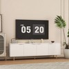 68.89" Floating Wall Mounted TV Stand with Touch LED Lights and Power Outlet, High Gloss Media Cabinet with Storage and USB Charging Ports - 2 of 4