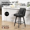 Vipbear Counter Height Bar Stools Set of 2,Swivel Barstools with Back and Wood Legs, Upholstered Bar Chairs, 26" H Kitchen Island Home Bar - 2 of 4