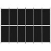 vidaXL 6-Panel Room Divider in Black Fabric - 118.1"x86.6" - Space-Saving Foldable Design for Versatile Use, Home Décor and Sun Blocker - 3 of 4
