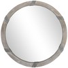 30.75" Wood Wall Mirror, Farmhouse Decorative e Round Mirror for Wall Decor in Living Room - 3 of 4