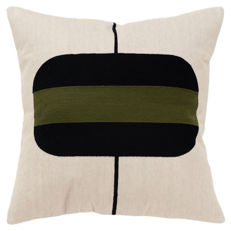 20&#34;x20&#34; Oversize Color Block Poly Filled Square Throw Pillow Green - Rizzy Home, 1 of 7