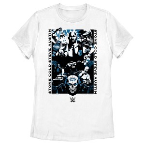 Women's WWE Stone Cold Steve Austin Blue Poster T-Shirt - 1 of 4