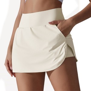 Anna-Kaci Active Women's High Waist Athletic Skort with Built-In Shorts and Side Pockets - 1 of 4