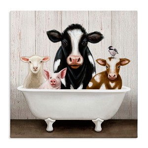 Stupell Industries Country Animals Farmhouse Claw Bathtub, 30" x 30" - 1 of 4