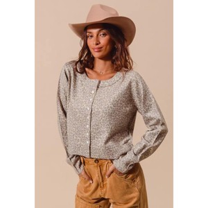 I am a Fashion Junky SO ME Two Tone Leopard Vintage Print Button Up Cardigan - 1 of 4