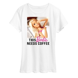 Women's - Barbie - This Barbie Needs Coffee Short Sleeve Graphic T-Shirt - 1 of 4