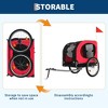 Dog Bike Trailer, Supports up to 88LBS Dog Trailer for Bicycle, Pet Cart Bicycle Carrier with Quick Release Wheel & Easy-Fold Frame, Red - 4 of 4