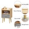 Nightstand With Collapsible Fabric Drawer, 2-Tier Storage End Table, Wood Side Table with Storage Cabinet for Kids - 4 of 4