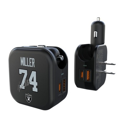 NFL Las Vegas Raiders Players Game Tactic 18-Watt 2 in 1 USB A/C Charger