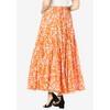 Jessica London Women's Plus Size Flowing Crinkled Maxi Skirt - 3 of 4