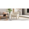 Polyester Upholstered Mid-Century Modern Armchair with Tufted Fabric, Solid Wood Legs and Tapered Design - 4 of 4