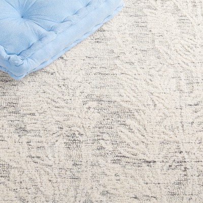 Gray and Ivory Hand-Tufted Wool 8' x 10' Area Rug