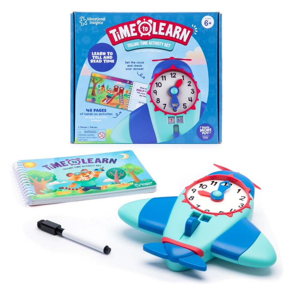 Photos - Educational Toy Educational Insights Time to Learn Telling Time Activity Set: Teaching Aid for Preschool & Elementary Grades 