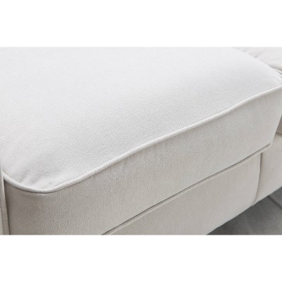 Serta Palisades 61" Cream Microfiber Loveseat with Pillow Back