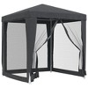 Party Tent with 4 Mesh Sidewalls Blue 6.6'x6.6' HDPE vidaXL - 2 of 4