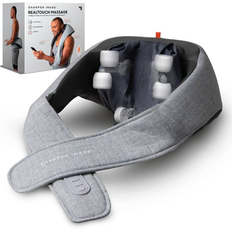 Sharper Image Realtouch Shiatsu Wireless Neck and Back Massager with Heat - Gray, 1 of 8