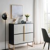 42'' White Accent Storage Cabinet with 4 Doors and Metal Base, Modern Sideboard Buffet or Coffee Bar Decorative Cabinet for Kitchen -Maison Boucle - 2 of 4