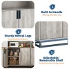 5 Tier Bookcase with Adjustable Shelves and Doors, Tall Bookshelf w/Metal Legs, Rustic Bookcase for Living Room Apartment Office - 3 of 4