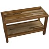 EcoDecors® Eleganto® 30" Teak Wood Shower Bench with Shelf in EarthyTeak Finish - 3 of 4