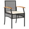 vidaXL 3 Piece Patio Dining Set with Cushions Black Poly Rattan - 3 of 4