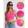 INSPIRE CHIC Women's Ribbed Square Neck Tapered Shoulder Sleeveless Workout Tank Tops - 3 of 4