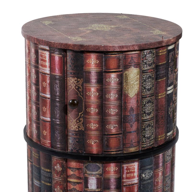 Traditional Round Book Cabinet Maroon - Olivia &#38; May, 5 of 11
