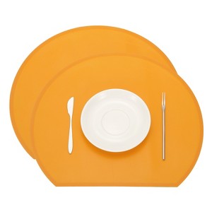 Unique Bargains Silicone Heat Resistant Waterproof Oil Proof Semicircle Placemats - 1 of 4
