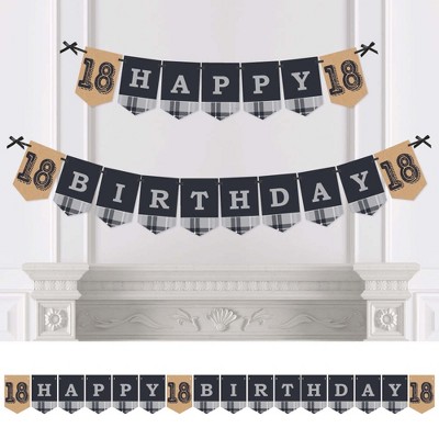 Big Dot of Happiness 18th Milestone Birthday - Birthday Party Bunting Banner - Vintage Party Decorations - Happy Birthday