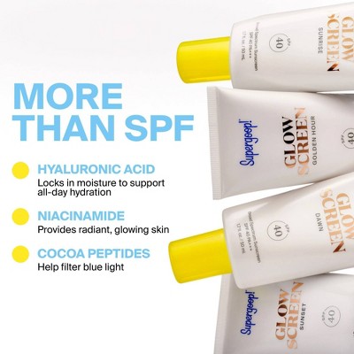 Supergoop! Glowscreen SPF 40 Sunrise Mini - Travel-Size Hydrating Glowy Tinted Primer Sunscreen with Hyaluronic Acid + Niacinamide - 0.68 fl oz