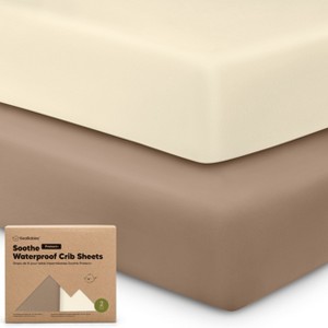 KeaBabies 2pk Soothe Waterproof Fitted Crib Sheets for Girl, Boy, 100% Organic Soft Cotton Crib Mattress Protector Sheet - 1 of 4
