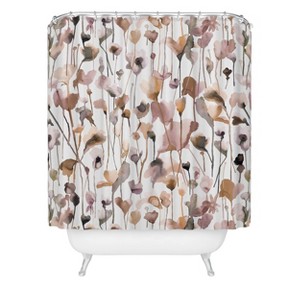Deny Designs Ninola Design Wild Flowers Fall Nautral Shower Curtain - 1 of 4