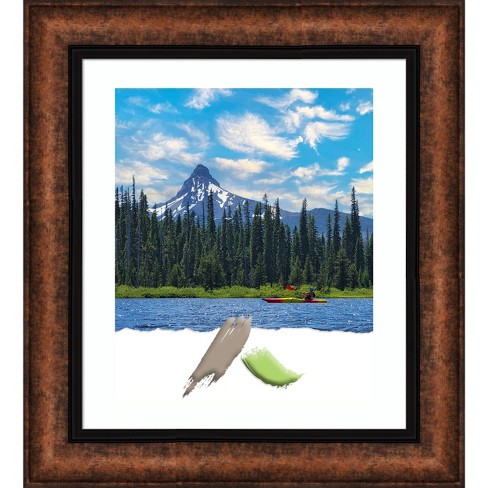 Matted to Scoop Profile with White Mat Wall Frame, Black, Sold by at Home