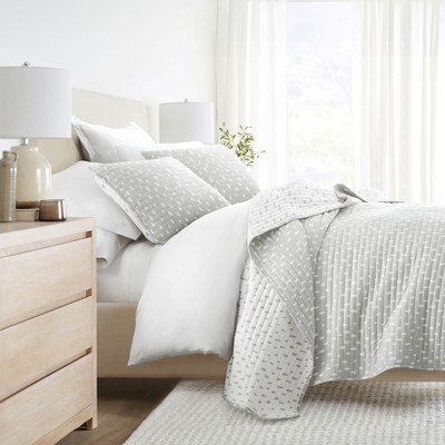 Geometric and Floral Modern Reversible Quilt and Shams Set - Becky Cameron