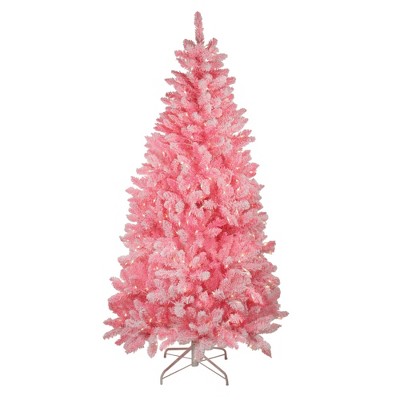 Northlight 6' Prelit Artificial Christmas Tree Slim Flocked Pine - Clear Lights