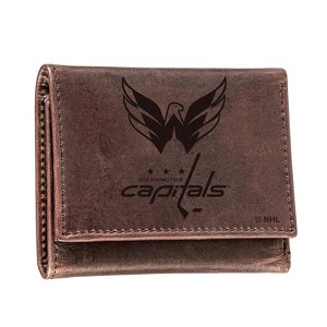 Evergreen NHL Washington Capitals Brown Leather Trifold Wallet Officially Licensed with Gift Box - 1 of 1