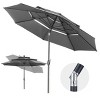 Ainfox 10FT 3 tier vented Outdoor Table Umbrella with Round Umbrella Base For Beach Market Backyard - 3 of 4