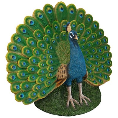 Design Toscano Peacock Plumage Garden Statue - Multicolored