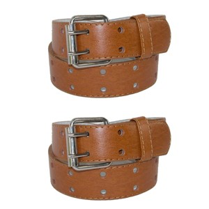 CTM Kids' Leather Two Hole Jean Belt (Pack of 2) - 1 of 4