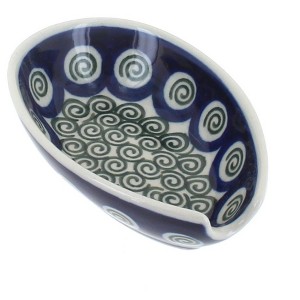 Blue Rose Polish Pottery 381 Ceramika Artystyczna Small Spoon Rest - 1 of 1