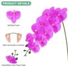 Unique Bargains Artificial Orchid Flowers Nine-headed Large Faux Phalaenopsis Silk Bouquets Real Touch 37 Inch - 2 of 4