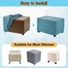 Unique Bargains Textured Jacquard Stretch Footstool Slipcover Protector for Living Room Bedroom - 4 of 4