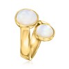 Ross-Simons Mother-Of-Pearl Bypass Ring in 18kt Gold Over Sterling - 3 of 4