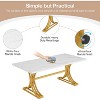 Tribesigns 5FT Conference Table for 4 to 6, Modern Meeting Table with Faux Marble Tabletop, Business Seminar Tables for Home Office - 4 of 4