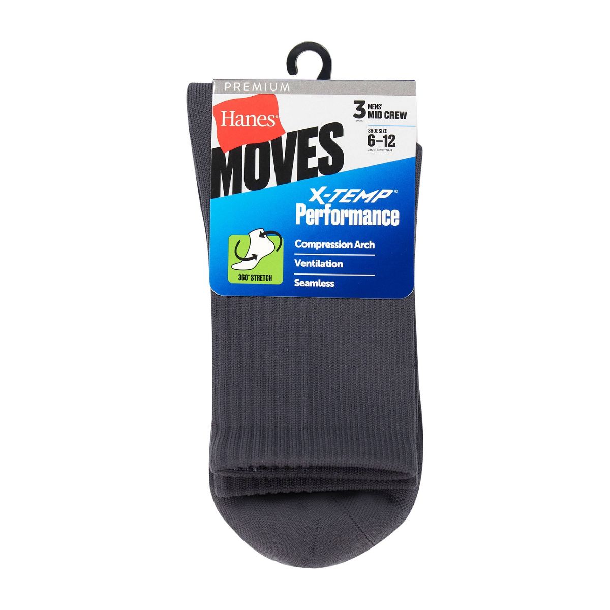 Hanes Men's Stretch Crew Socks 3pk - thumbnail 7