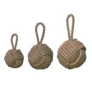 Transpac Foam 5.3 in. Brown Spring Hanging Knot Set of 3 - 1 of 3