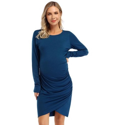 Maternity Dresses Casual Ruched Irregular Bodycon Mini Dress