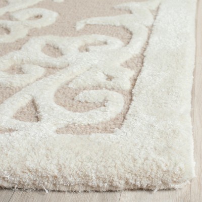 Ivory Elegance 8' x 10' Hand-Tufted Wool and Viscose Area Rug