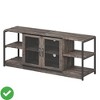 1.6m TV Stand Farmhouse Entertainment Center for 63 Inch TV Media Console Cabinet Mesh Barn Door and Sturdy Metal Frame - 4 of 4